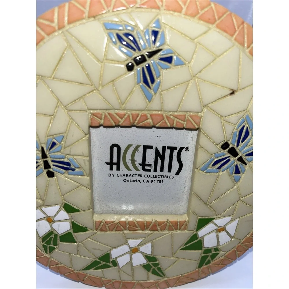 Vintage‎ Mosaic Butterfly Daisy Photo Picture Frame by Accents 2.5x2.5